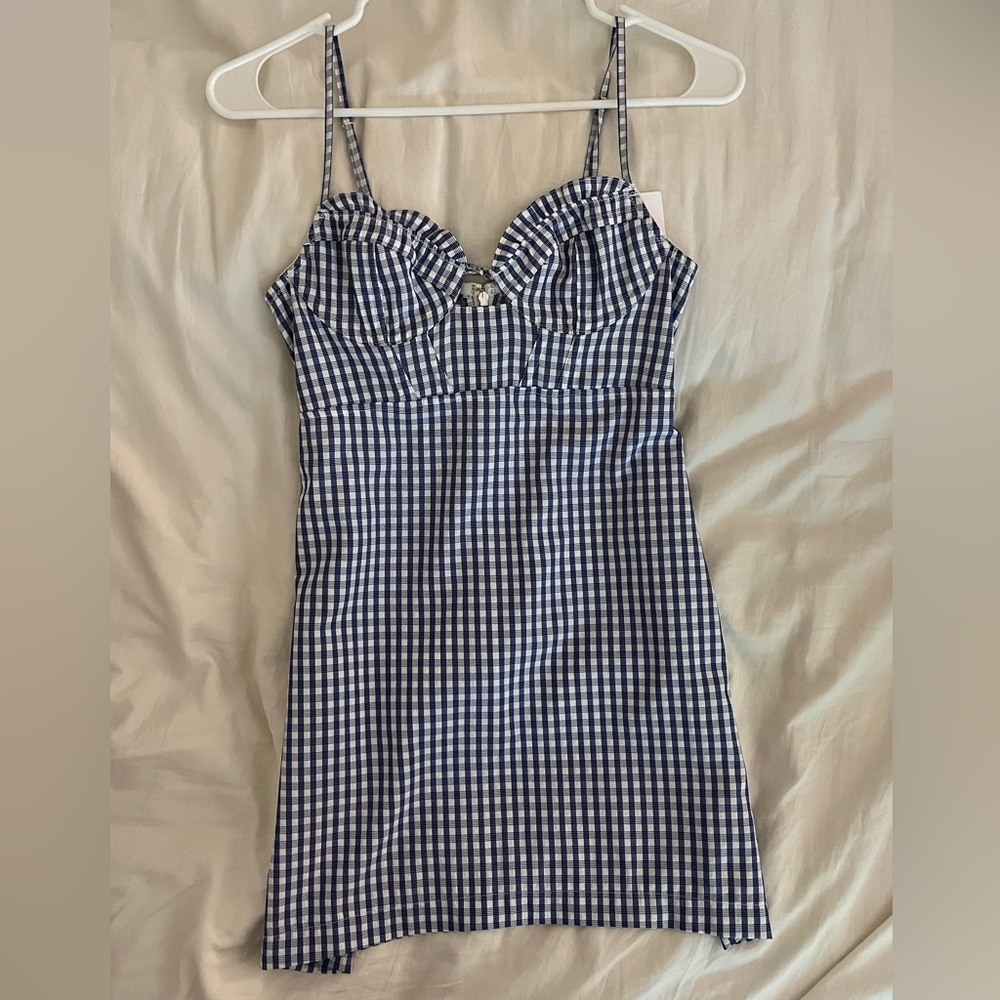 NWT! Urban outfitters blue gingham mini dress